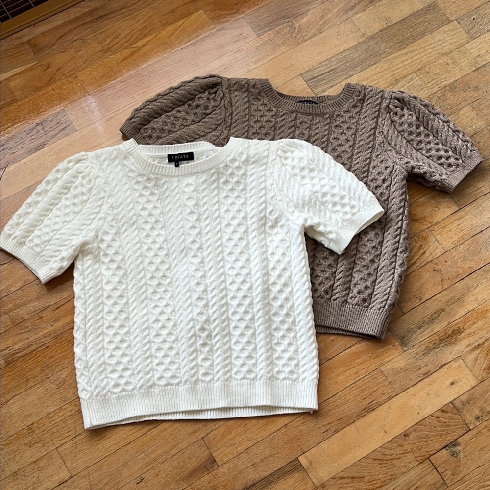 1 STATE Cable Knit Sweater Tops